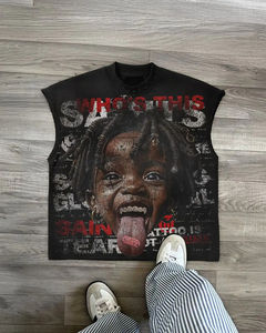 Camiseta sin Mangas con Cuello Redondo y Estampado Willow Y2K Personalizada, Estilo Retro Punk Hip Hop, Top Holgado con Estampado, Corte Clásico Holgado - Product Image 4