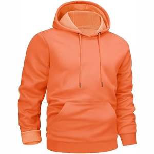 Sweat-shirt à capuche orange clair, tendance, minimaliste, streetwear pour hommes, prix de gros - Product Image 2