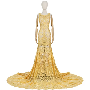 Encaje Guipur Bordado 100% Poliéster, Elegante Diseño Floral, Tela de Alta Calidad para Confección de Vestidos, Material de Costura al por Mayor - Product Image 1