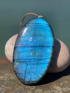 Large Blue Labradorite <b>Necklace</b> Statement Pendant <b>Boho</b> Style Ethical Handmade Jewelry Gift for Her - Product Image 5