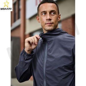 Veste coupe-vent pour homme, col montant, légère, veste de sport, coupe-vent 1/4, col montant pour le golf, avec poches - Product Image 3