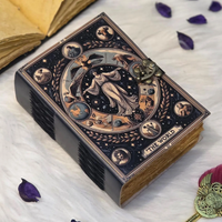 Journal de Tarot imprimé de 400 pages, fait main, vintage, pages à bords festonnés, carnet mystique à couverture rigide, Livre des Ombres