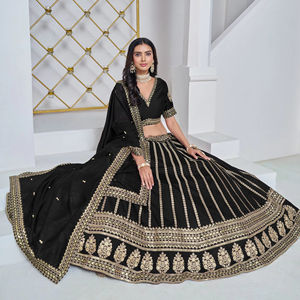 Estilo moderno hermoso arte seda Lehenga Choli Dupatta para adultos trabajo de bordado pesado para uso ocasional moda de mujer - Product Image 1