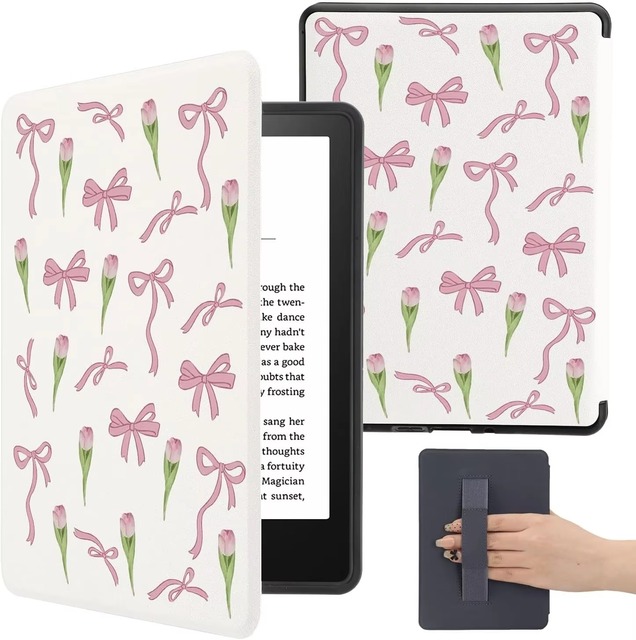 FULINTE Custom Printed Non-Molded 7" Kindle Paperwhite Tablet Cover Hand Strap Auto Sleep&Wake Pu Leather Colorsoft China Origin