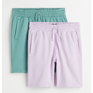 Short de sport pour homme 100% coton avec logo personnalisé High Street Short d'athlétisme décontracté et solide teint en plaine - Product Image 2