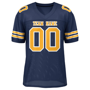 Camisetas de fútbol americano Clubwear Ropa deportiva OEM Malla de poliéster Manga transpirable de secado rápido Rayas Sublimación Logo Números - Product Image 1