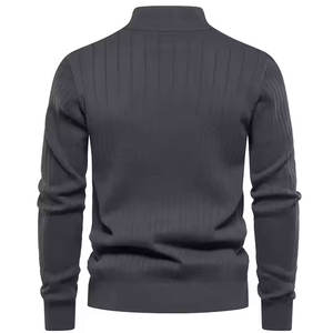 Vente en gros de sweatshirts à demi-fermeture éclair en coton mélangé à col montant avec logo personnalisé pour hommes - Product Image 2