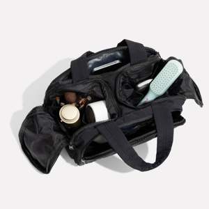 Jade Large Capacity Travel <b>Makeup</b> Bag Zipper Closure Cosmetic <b>Case</b> with Custom Logo PVC and Nylon Material" - Product Image 2
