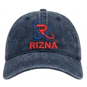 Gorra de Béisbol RIZNA Vintage Deportiva de Sarga Vaquera, 6 Paneles, Ajustable, Unisex, Casual, con Logotipo Bordado en el Panel Frontal, Azul, de Algodón - Product Image 1