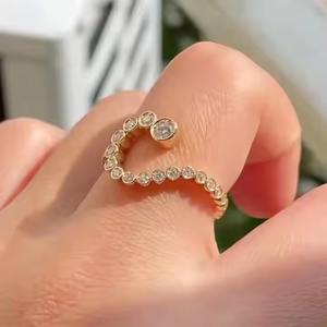 Bague en diamant cultivé par VS Lab Style Hip Hop classique pour fiançailles et mariage unisexe Or 10/14/18K/Jaune/Rose - Product Image 3