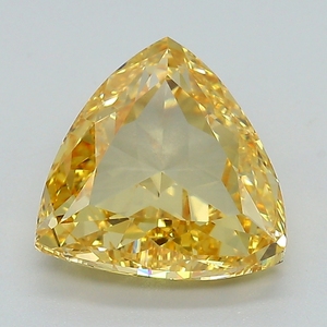 Diamante suelto de corte trillón, amarillo intenso, cultivado en laboratorio, certificado por IGI, para joyería fina al por mayor. - Product Image 1