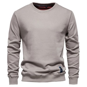 Mezcla de algodón para hombre cuello redondo Color sólido sudaderas pulóver Casual deporte sudadera para hombre - Product Image 3