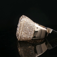 Anillo de Oro Amarillo de 14K con Diamantes Naturales |   Anillo de Diseño de Lujo Personalizado |   Joyería Fina de Moda para Hombre, Regalo para Bodas y Fiestas