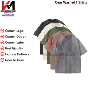 T-shirts unisexe en coton à manches courtes en vrac T-shirts vintage lourds avec couleurs mélangées Vêtements de base Tops pour hommes et femmes - Product Image 5