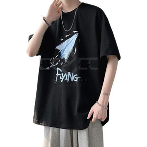 T-shirt surdimensionné confortable, respirant, taille personnalisée en stock, fabriqué en coton et fibre de bambou, couleurs et logo personnalisés - Product Image 1