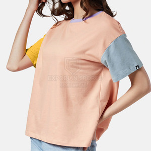 Nouveau style de t-shirts surdimensionnés pour femmes de couleur personnalisée été écologique 100% coton respirant séchage rapide vente en gros - Product Image 3