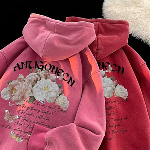 เสื้อฮู้ดโอเวอร์ไซส์ผู้ชายผ้าคอตตอนซักได้พิมพ์ลายออกแบบได้ตามต้องการสไตล์สตรีทแวร์ระบายอากาศได้ดี - Product Image 6