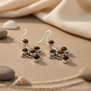 "925 Silver Gold-Plated Drop <b>Earrings</b> for Women Vintage & Cute Style Pearl & <b>Diamond</b> Accents for Weddings & Parties" - Product Image 1