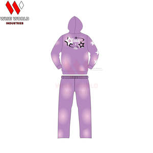 Survêtements en coton respirant et léger avec broderie Distress, style streetwear haut de gamme, vêtements décontractés confortables pour hommes et femmes - Product Image 2