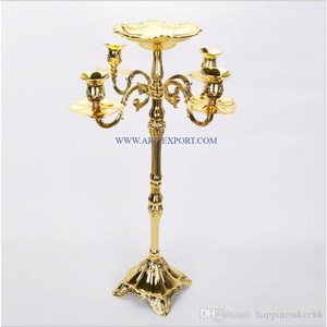 Candélabre de mariage en argent Ware Top vente grand miroir en métal poli maison lampes de table d'intérieur chandelier prix de gros - Product Image 4