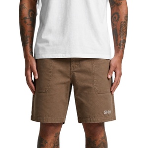 SHH <b>Men</b>’s Vintage Wash Cotton <b>Shorts</b> Casual Summer Streetwear <b>Elastic</b> <b>Waist</b> Relax Fit Fashion Trend <b>Shorts</b> with Logo - Product Image 5