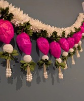 Décoration de porte en fleurs de lotus Thoran, fleurs indiennes, décoration d'entrée, décoration de mariage Diwali et Ganesh pour les festivités de Ganesh et Diwali