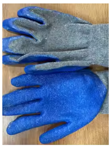 Gants de travail en polyester bleu 13 jauges avec paume enduite de latex, antidérapants, gants de sécurité industrielle - Product Image 1