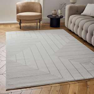 Carmel <b>Cream</b>-<b>Grey</b> Geometric Area <b>Rug</b> 6040 Elegant & Stylish Set - Product Image 3