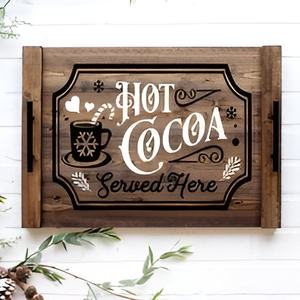 New Design Metal <b>Wooden</b> <b>Serving</b> <b>Trays</b> Multi-Use Christmas Gift Wedding Decorations Low Price 2024 Christmas <b>Serving</b> <b>Trays</b> Handle - Product Image 5