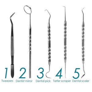 Dental Hygiene Tools <b>Kit</b> High Quality Medical Grade Stainless Steel Manual Reusable Dental Instruments Set with Case - Product Image 3