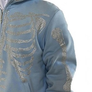 Sudaderas con capucha transpirables de calidad superior OEM para hombre con diamantes de imitación logotipo personalizado/colores ligeros para invierno sudaderas con capucha para hombre - Product Image 4