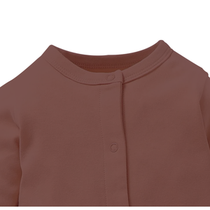 2025 Venta caliente Super suave sólido mameluco Mono para niños pequeños bebé Footie con botones a presión - Product Image 5