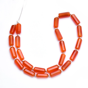 AAA+ <b>Red</b> Onyx 4x10mm-5x12mm Faceted Tube Briolette Natural <b>Red</b> Onyx Semi Precious Gemstone Loose Cylinder Pipe <b>Beads</b> For Jewelry - Product Image 1