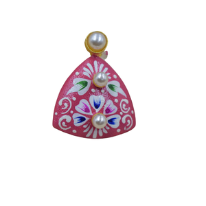 Tendance de la mode actuelle 2025 Fabrication de boucles d'oreilles peintes à la main Fournisseur Boucles d'oreilles en or plaqué pierre MOP pour femmes et filles - Product Image 4