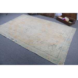 พรมวินเทจขนาด 5.8x8.8 ฟุต พรมตุรกีขนาดใหญ่ พรมลายขาวแบบนามธรรม - Product Image 4