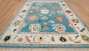 พรมโอชาคแบบวินเทจ ผลิตใหม่ ทอมือ ขนาดสั่งทำได้ ทนทานสูง สีอ่อนนุ่ม ด้านหลังทำจากขนสัตว์และยางลาเท็กซ์ สำหรับปูพื้นบ้าน - Product Image 6