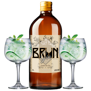 Gin Brun Premium London Dry Gin Cinq fois Filtré Riche Saveurs botaniques Boissons spiritueuses de qualité Présenté dans une bouteille - Product Image 1