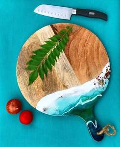 Tabla de cortar de madera maciza duradera para carne, verduras y preparación de frutas disponible ahora a la venta - Product Image 4