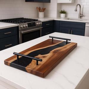 Organizador de Bandeja de Resina y Madera Premium para Tocador, Mesa y Decoración del Hogar, en Cantidad al por Mayor al Mejor Precio del Mercado - Product Image 1