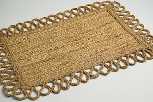 Trendy Reversible Jute Handwoven <b>Rug</b> <b>Rustic</b> Charm and Durability for Outdoor Oasis Machine Made - Product Image 4