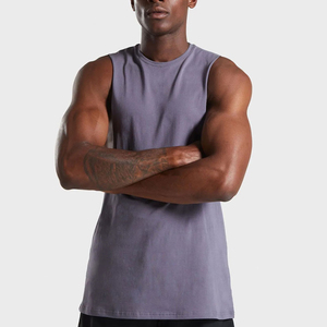 Custom Logo <b>Men's</b> Gym Workout <b>Tank</b> <b>Top</b> Plus Size Casual Breathable 100% Cotton Eco-Friendly Quick Dry Knitted Custom Design - Product Image 3