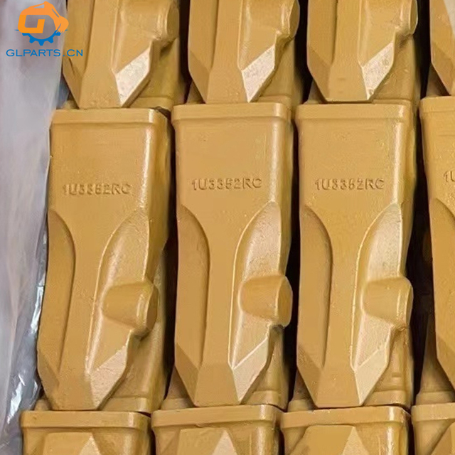 Glparts 20-30 Ton Excavator Bucket Teeth Rock Chisel Bucket Tooth 1U3352RC for J350 48-52 HRC Fored Steel Bucket Tooth