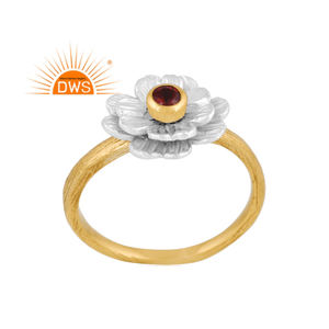 การออกแบบที่ทำด้วยมือล่าสุด18พันทองชุบธรรมชาติโกเมนพลอยซ้อนแหวน Demi ผู้ผลิตเครื่องประดับปรับ - Product Image 1