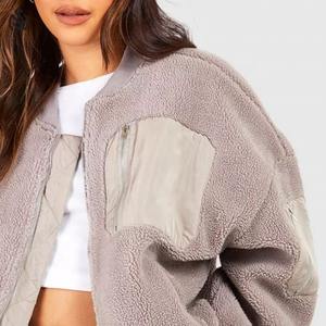 Veste polaire Sherpa zippée pour femmes avec service OEM Vente en gros Veste Sherpa chaude et respirante de qualité supérieure - Product Image 4
