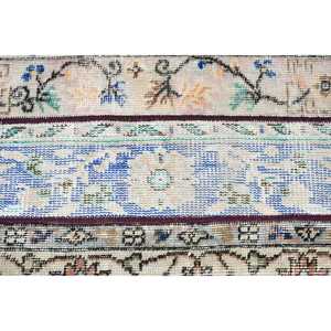 Alfombra Turca Pequeña de 1.8x4.6 pies, Alfombra Marroquí Azul Vintage - Product Image 5