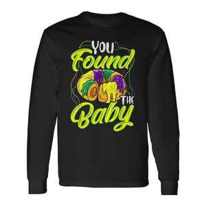 Camiseta de manga larga con cuentas de King Cake de Mardi Gras You Found The Baby - Product Image 1