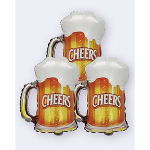Globos de aluminio con diseño de taza de cerveza, 27x40cm, decoraciones para fiestas con diseño de brindis - Product Image 1