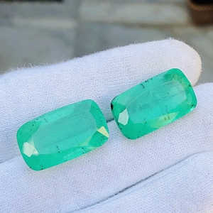 Doublet de sombra colombiana de Esmeralda Natural, corte de cuarzo con forma de cojín, Gema suelta, tamaño calibrado para hacer joyas - Product Image 2