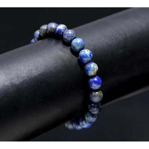 Lapis Bead 8 mm Smooth Round Crystals <b>Bracelet</b> 7 Inches <b>Ball</b> Shape for Gift - Product Image 2
