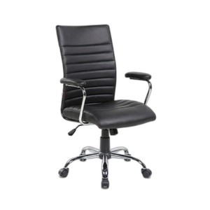 San Francisco Executive Lift <b>Chair</b> <b>Black</b> Eco-leather Adjustable Height Headrest Massage for Home <b>Office</b> Made Foam Aluminium - Product Image 1